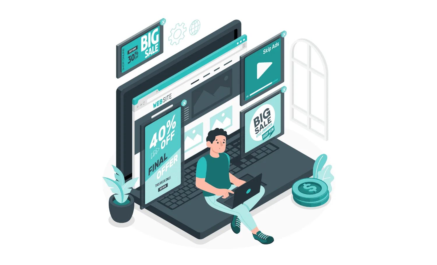 Online ads illustration