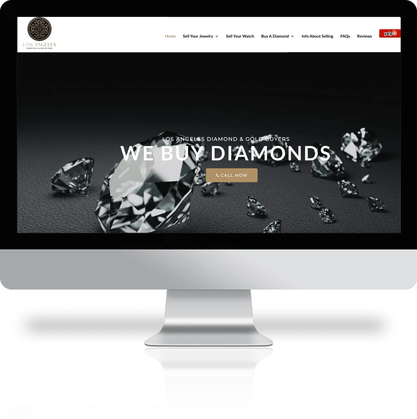 Client website on a desktop